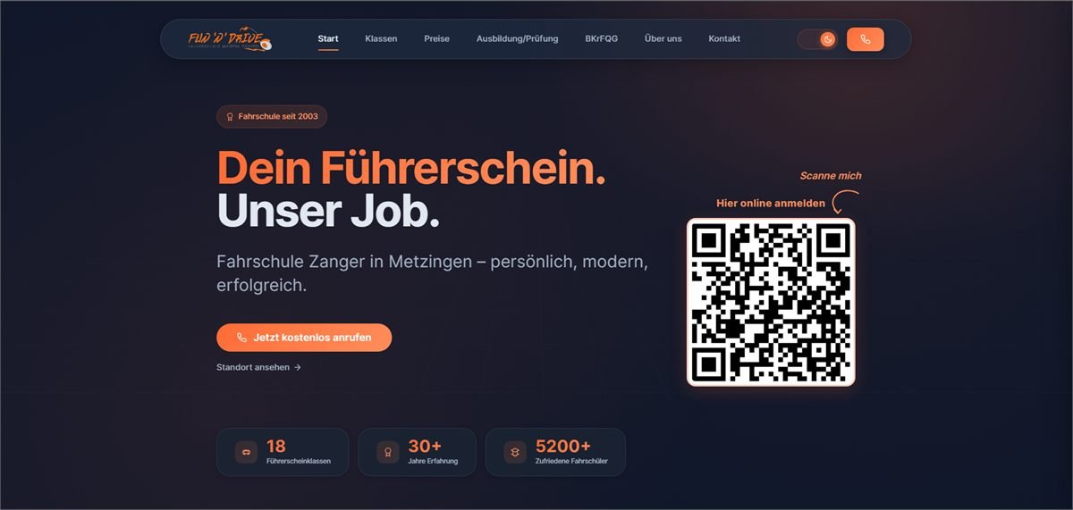 Fun N Drive Fahrschule Website – Theorie- und Fahrstundenbuchung