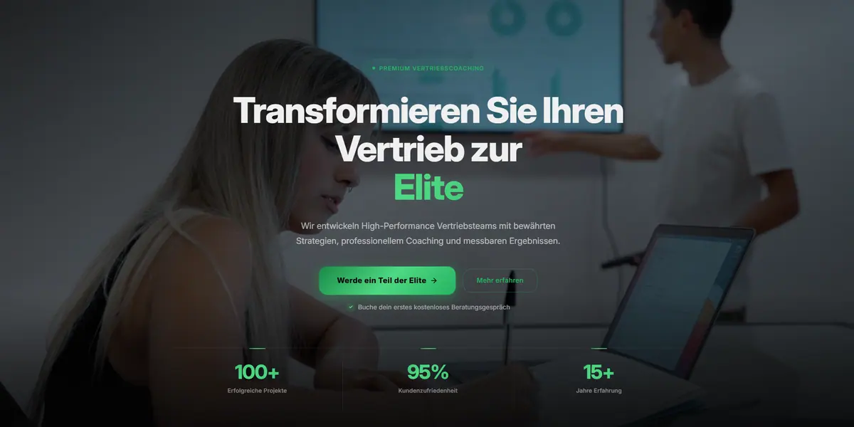 Screenshot der Website von Vertriebselite