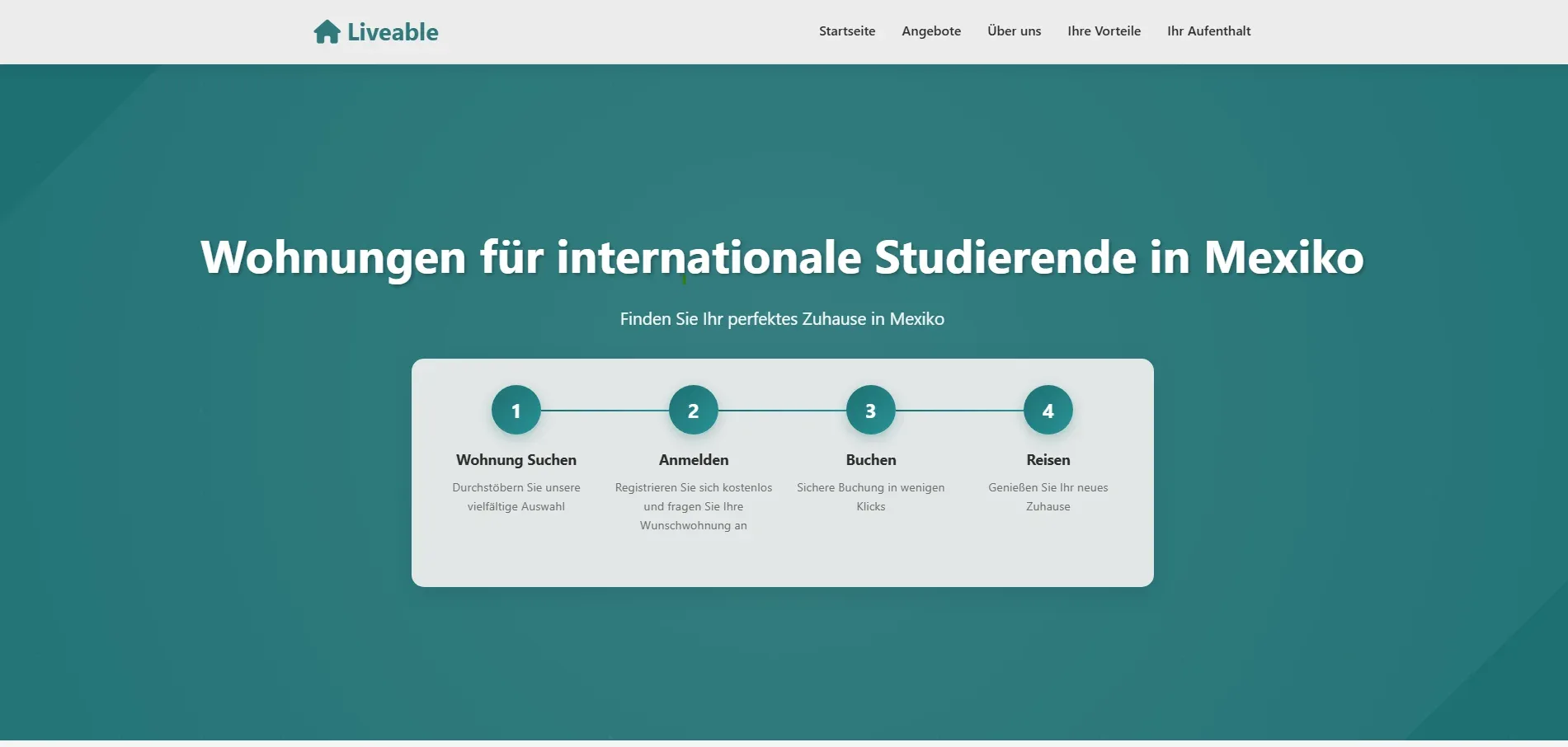 Live-able Kurzzeitvermietung - Webseite und Markenentwicklung
