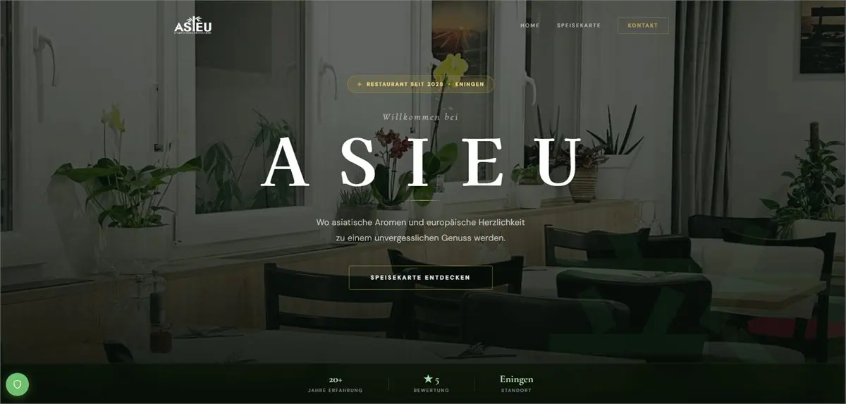 Asieu Restaurant Website – Webdesign und Local SEO