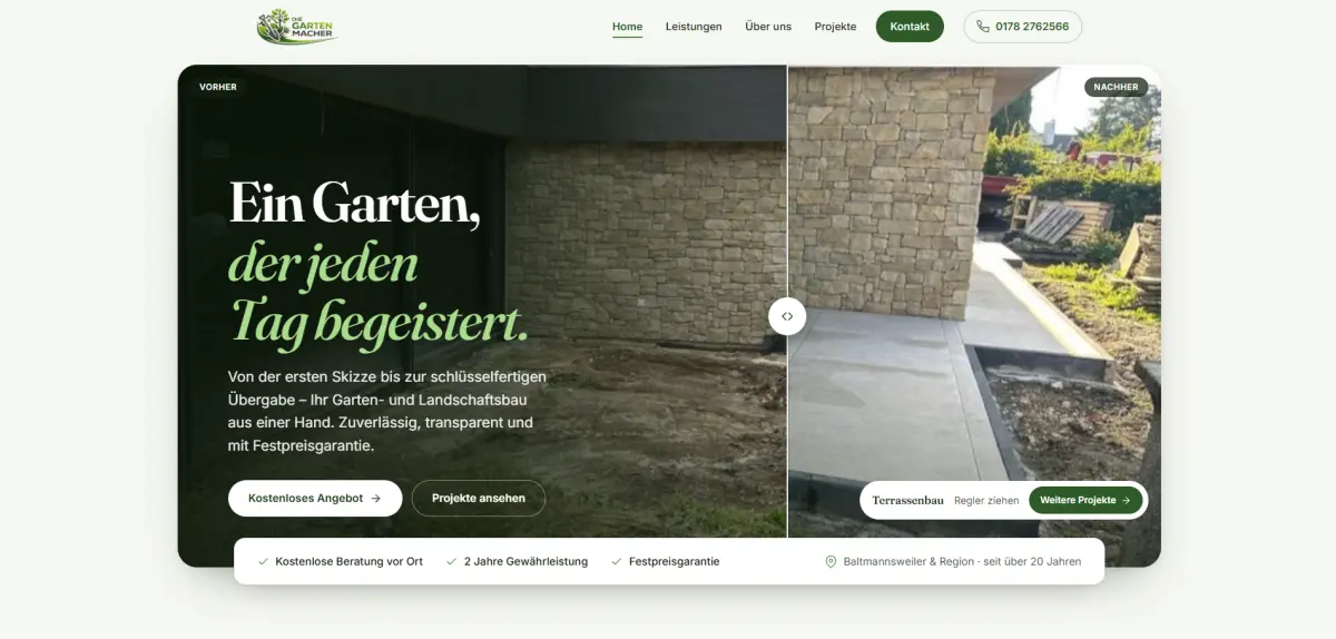 Die Gartenmacher Website – Webdesign und Local SEO