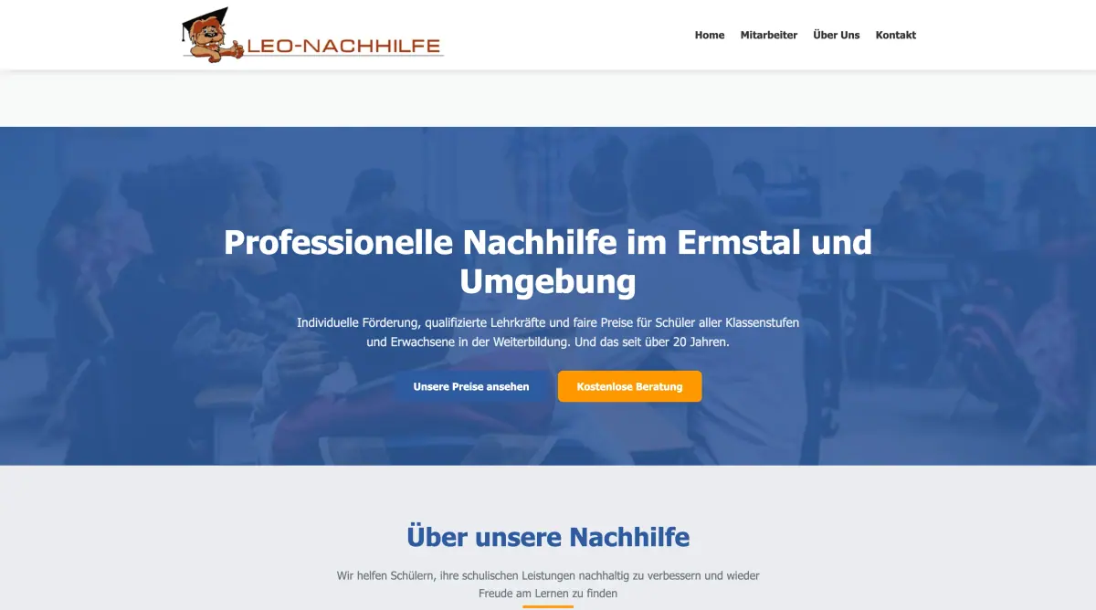 Leo Nachhilfe Webseite – Logo und Markenentwicklung
