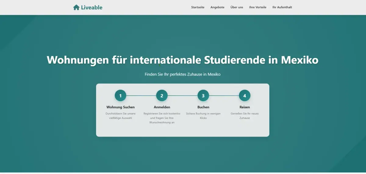 Live-able Kurzzeitvermietung – Webseite und Markenentwicklung