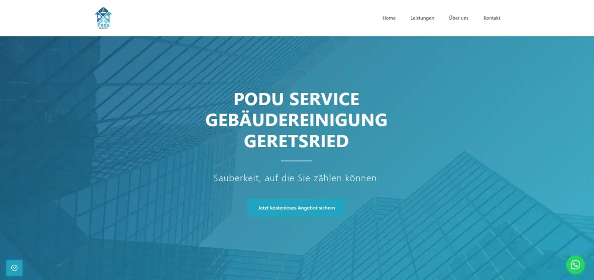 Podu Service Reinigungsservice Website – Webdesign und Local SEO
