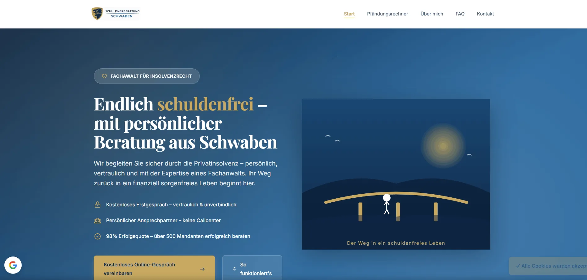 Schuldnerberatung Schwaben Website